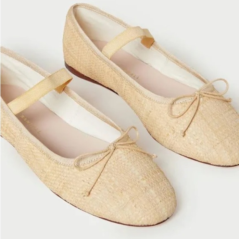 NIB Loeffler Randall Leonie Ballet Flats in Raffia